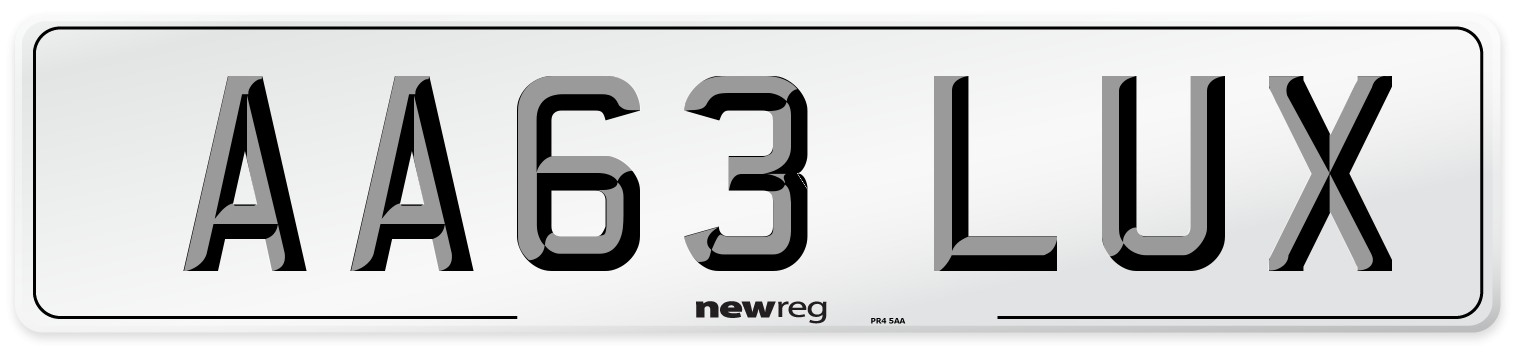 AA63 LUX Number Plate from New Reg